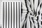 1 Yard Cream Brushed DTY Vertical Stripe Print Knit Fabric 170 GSM, 58/60″ Wide Polyester Spandex Blend